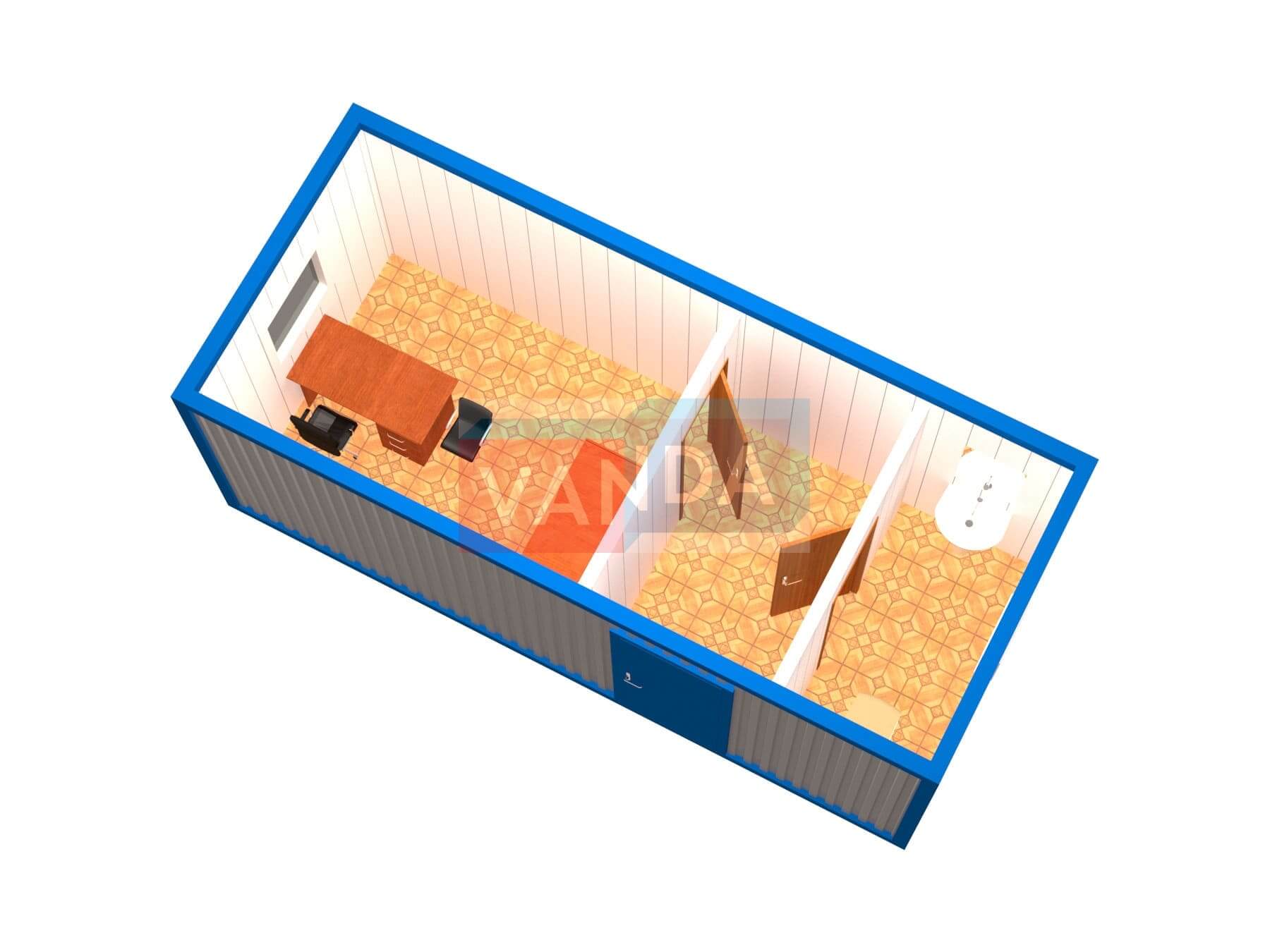 Офисный блок-контейнер с перегородками № 7 (вариант 1)